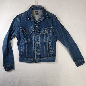 Vtg Lee Denim Trucker Jacket Made in USA 60s 70s 220 101J Workwear Small